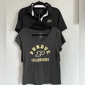 EUC Purdue women's 2 shirt bundle size Large